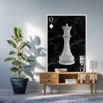 Chess Queen - 12x16" (30x40cm) - Floating (Black) 6