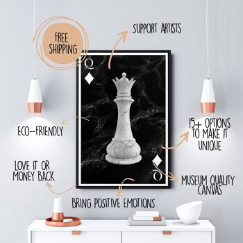 Chess Queen - 12x16" (30x40cm) - Floating (Black) 2