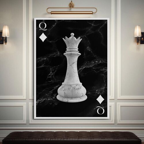 Chess Queen - 24x36" (60x90cm) - Floating (Black)