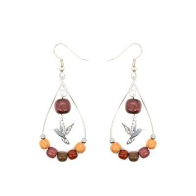 Boucles d'oreilles bois colibri Serrenna