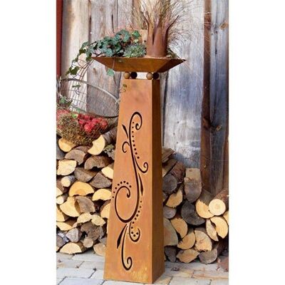 Rust decoration flower column Flori | Patina garden column made of metal | Bowl 40 x 40 cm | Garden decoration vintage