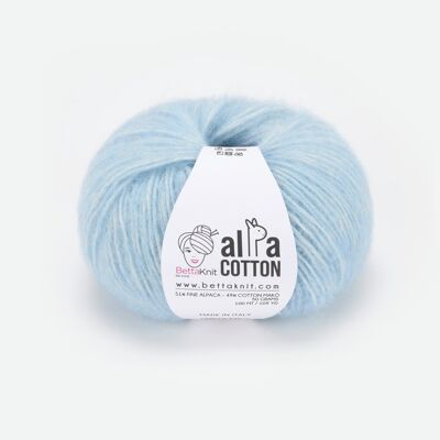 Alpa Cotton, filato soffiato in fine alpaca e cotone makò, Anise