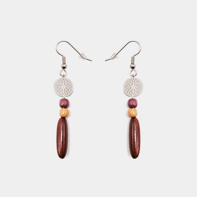 Malou wooden rosette earrings