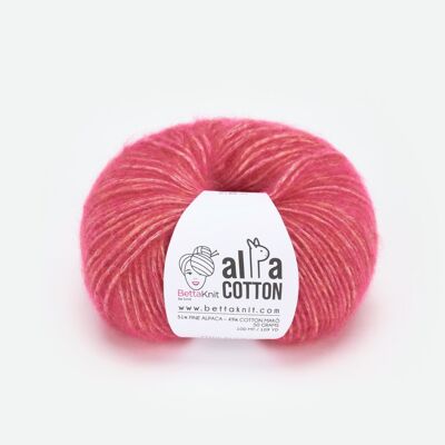 Alpa Cotton, filato soffiato in fine alpaca e cotone makò, Raspberry