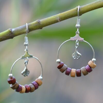 Kim ginkgo wood earrings