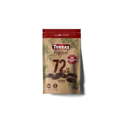 TORRAS, Pistola Chocolate Negro 72% Sin Azúcar