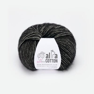Alpa Cotton, filato soffiato in fine alpaca e cotone makò, Charcoal