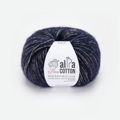 Alpa Cotton, filato soffiato in fine alpaca e cotone makò, Blueberry