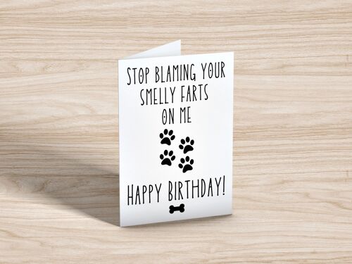 Birthday Card From The Dog, Funny Fart Greeting Card