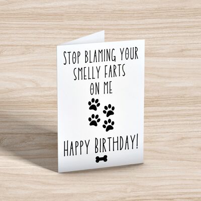 Birthday Card From The Dog, Funny Fart Greeting Card