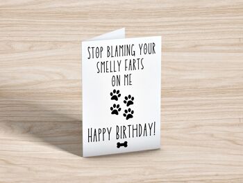 Carte d'anniversaire du chien, pet drôle Carte de vœux 1