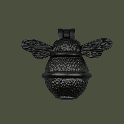 Aldaba de latón con forma de abeja - Acabado en negro