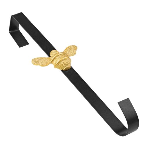 Brass bee Wreath Hanger - Black with Gold Bee Finish