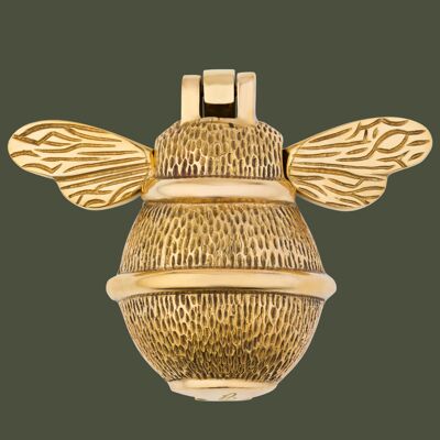 Aldaba de latón con abejorro - Acabado en latón