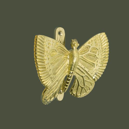Brass Butterfly Door Knocker - Brass Finish