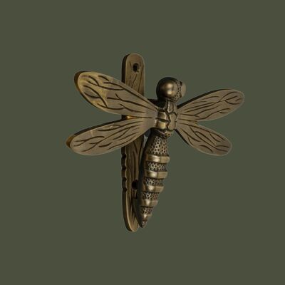 Battente per porta Dragonfly in ottone - Finitura bronzo