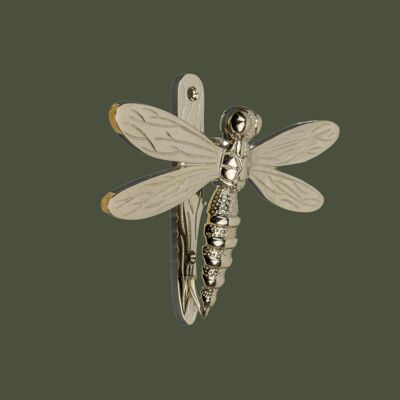 Aldaba de latón con forma de libélula - Acabado en níquel