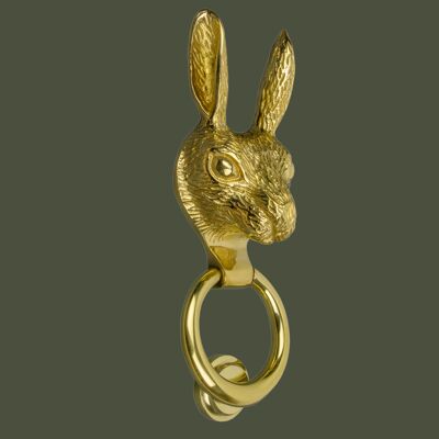 Brass Hare Door Knocker - Brass Finish