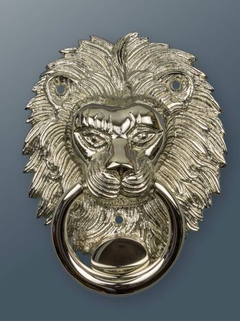 Heurtoir Lion en Laiton - Fini Nickel 3