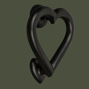 Heurtoir de porte en laiton Love Heart - Finition noire