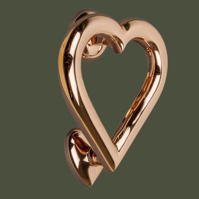 Brass Love Heart Door Knocker - Rose Gold Finish