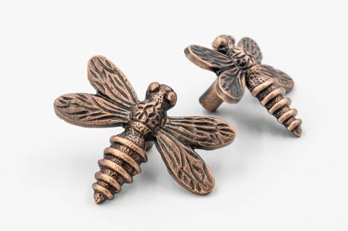 Dragonfly Drawer Knob - Antique Copper Finish
