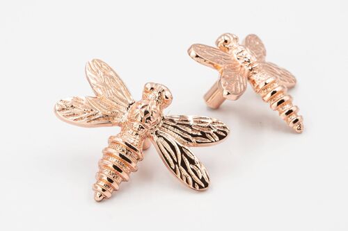 Dragonfly Drawer Knob - Rose Gold Finish