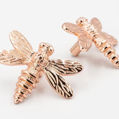 Perilla de cajón Dragonfly - Acabado en oro rosa