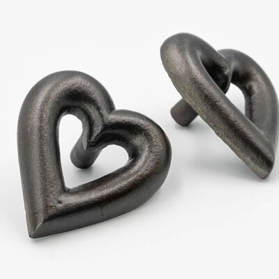 Heart Drawer Knob - Black Finish