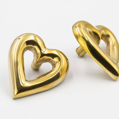 Manopola del cassetto a cuore - Finitura in ottone