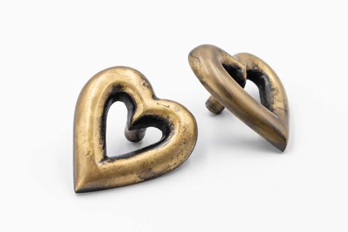 Heart Drawer Knob - Heritage Finish