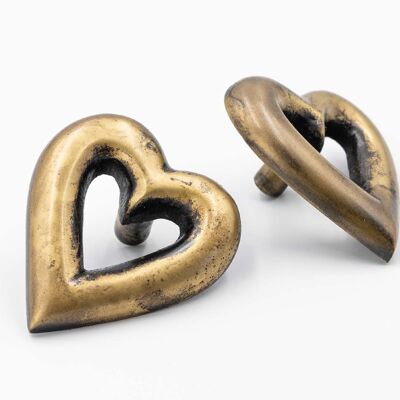 Heart Drawer Knob - Heritage Finish