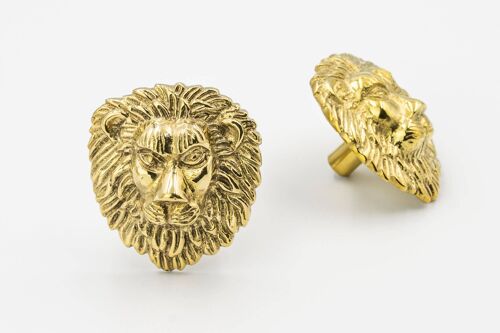 Lion Drawer Knob - Brass Finish