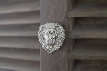 Bouton de tiroir Lion - Fini nickel 2