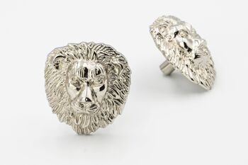 Bouton de tiroir Lion - Fini nickel 1