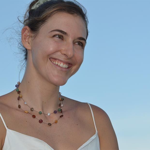 Collana Maud a 2 fili in legno multipietra