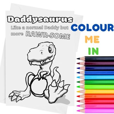 Carte d'anniversaire de papa Color Me In Card For Daddy