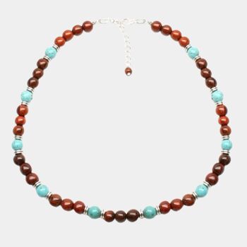 Collier acajou et turquoise Oscar