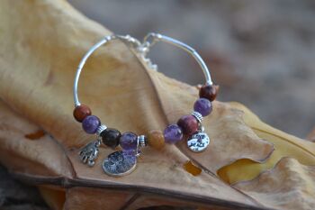 Bracelet -Jonc bois Amethyste Samia 4