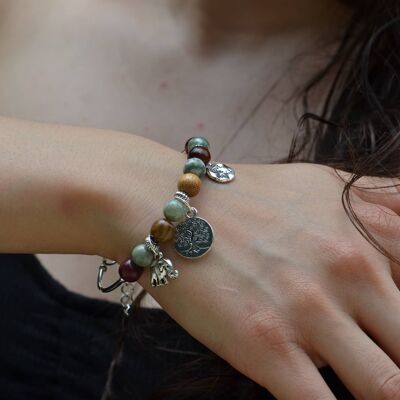 Bracelet - Samia Labradorite wood bangle