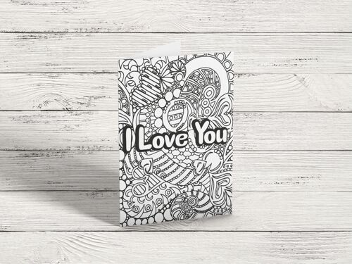 I Love You Card Color In Greetings Card