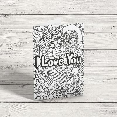 I Love You Card Color In Greetings Card