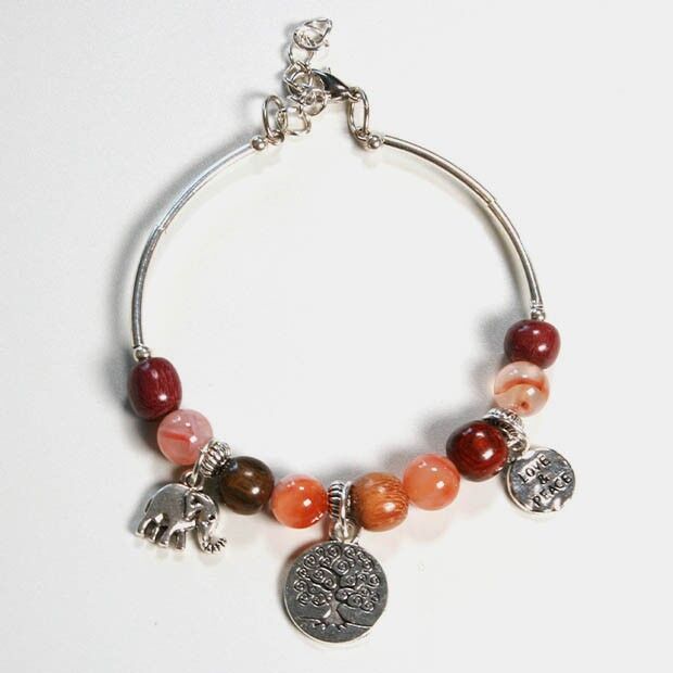 Bracciale bangle in legno di quarzo Samia