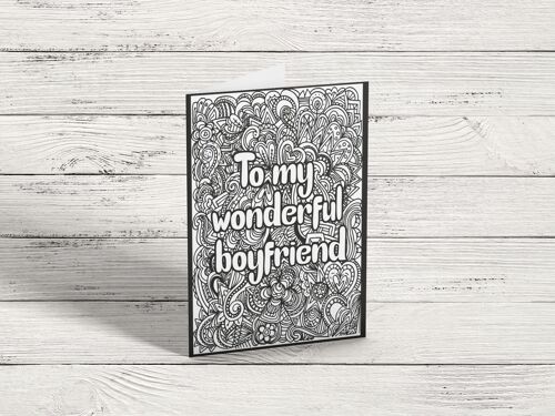 Wonderful Boyfriend Colour in yourself, Greetings Card