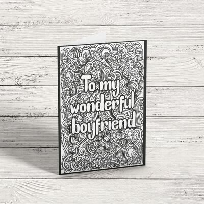 Wonderful Boyfriend Colour in yourself, Greetings Card