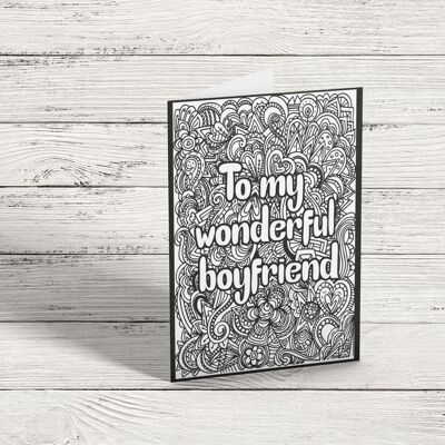 Wonderful Boyfriend Colour in yourself, Greetings Card