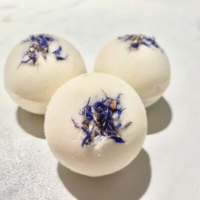 Foaming bath ball with flowers #Cornflower