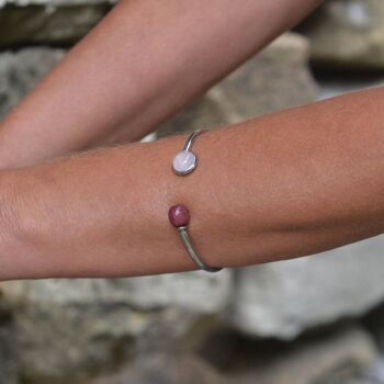 Bracelet -Jonc amarante Quartz Llona 1