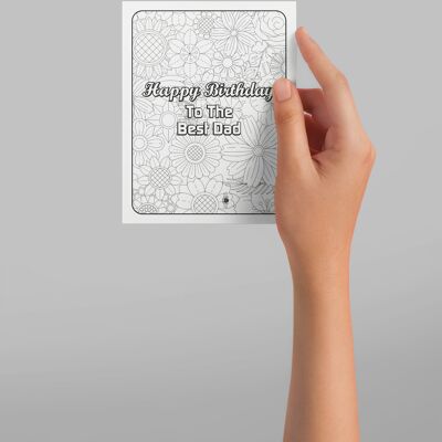 Happy Birthday to the Best Dad, Dad Birthday Card, Colour in yourself card