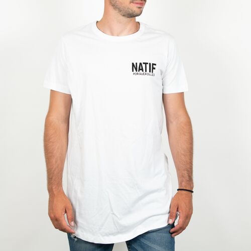 T-shirt unisex long Natif classique BLANC